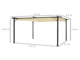 3.5M X 3.5M Metal Pergola Gazebo Awning Retractable Canopy Outdoor Garden Sun Shade Shelter Marquee T3398P325363