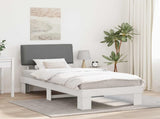 Bed Frame with Upholstered Headboard Light Grey 75 x 190 cm 877323