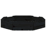 Sandbox with Seats Black Octagon Solid Wood Pine 825013