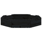 ZNTS Sandbox with Seats Black Octagon Solid Wood Pine 825013