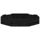 ZNTS Sandbox with Seats Black Octagon Solid Wood Pine 825013