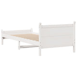 Bed Frame without Mattress White 90x190 cm Single Solid Wood Pine 855613