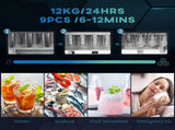 Ice Maker Machine Counter Top, 12Kg in 24 Hrs, 9 Cubes Ready in 6-12Mins, Portable Ice Cube Maker T3398P343018