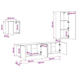 4 Piece TV Wall Units Sonoma Oak Engineered Wood 3216430