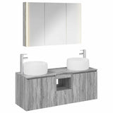 Bathroom Cabinet Set 4 pcs Grey Sonoma Engineered Wood 3406548