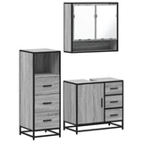 3 Piece Bathroom Furniture Set Grey Sonoma Engineered Wood 3301048