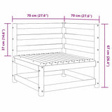 3 Piece Garden Lounge Set Grey Solid Pinewood 805707