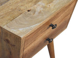 Solid Wood Mini Oak-ish Bedside, 2 Drawers, Brown B2743P402998
