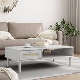 Coffee Table SENJA Rattan Look White 100x55x33 cm Solid Wood 358047