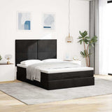 Ottoman Bed with Mattresses Black 140x200cm Velvet 3313405
