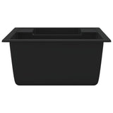ZNTS Kitchen Sink with Overflow Hole Double Basins Black Granite 147085