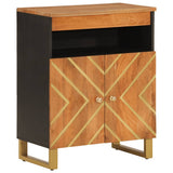 Side Cabinet Brown and Black 60x33.5x75 cm Solid Wood Mango 356808