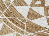 Handmade Rug Jute with White Print 120 cm 133696