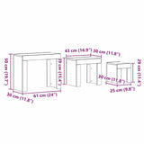 Nesting Tables 3 pcs Black Oak Engineered Wood 862070