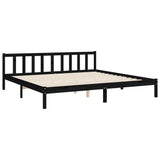 Bed Frame without Mattress Black 200x200 cm Solid Wood Pine 3191995