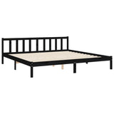 Bed Frame without Mattress Black 200x200 cm Solid Wood Pine 3193035