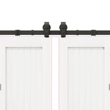 Sliding Door Hardware Kit 366 cm Steel Black 3295801