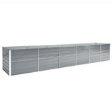 47068 Garden Raised Bed Galvanised Steel 480x80x77 cm Grey