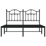 Metal Bed Frame without Mattress with Headboard Black 140x190cm 353439