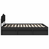 Bed Frame with Headboard Black 150 x 200 cm Solid Pine Wood 3412881