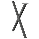 ZNTS Dining Table Legs X-Shaped 2 pcs Anthracite 70x cm Steel 4012918