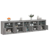 Sideboard with LED Lights Grey Sonoma 283x37x67 cm 3209028