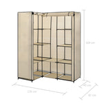 Corner Wardrobe Cream 130x87x169 cm 282451