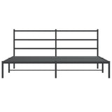 Metal Bed Frame without Mattress with Headboard Black 200x200cm 355372