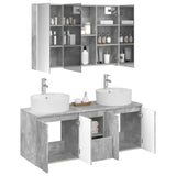 Bathroom Cabinet Set 4 pcs Concrete Grey Engineered Wood 3406466