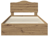 Bed Frame with Drawer Artisan Oak 100 x 200 cm Engineered Wood 3413647