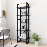 5-Tier Book Cabinet Grey 60x30x175 cm Engineered Wood 3081980
