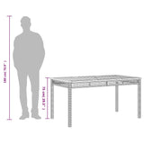 Garden Table Beige 140x80x75 cm Poly Rattan Acacia Wood 366278