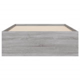 Bed Frame with Drawers without Mattress Grey Sonoma 100x200 cm 3207292