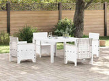 Garden Dining Table White 100 x 100 x 73 cm Poly Rattan 871682