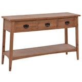 Console Table Solid Fir Wood 126x40x77.5 cm Brown 246122