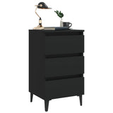 Bed Cabinet with Metal Legs Black 40x35x69 cm 805907