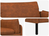 2-Seater Sofa Brown 188 x 81 x 89 cm Faux Leather 42048626