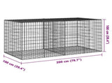 Gabion Basket with Cover 200x100x100 cm Galvanised Iron 3295192
