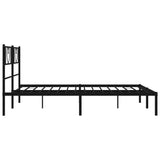 Metal Bed Frame without Mattress with Headboard Black 160x200cm 355466
