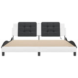 Bed Frame with LED without Mattress "Zadar" White and Black 180x200 cm 3214130