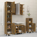 ZNTS Bathroom Cabinet Smoked Oak 30x30x179 cm Engineered Wood 825831