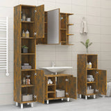 ZNTS Bathroom Cabinet Smoked Oak 30x30x179 cm Engineered Wood 825831