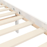 ZNTS Bed Frame with Headboard White 100x200 cm Solid Wood 3192482