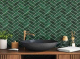Herringbone Tile 50 pcs Dark Green 30 x 30 cm 42021286
