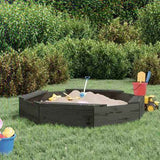 Sandbox with Seats Grey Octagon Solid Wood Pine 825011