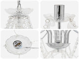 Adjustable Chandelier with Beads E14 Metal and Acrylic Chrome 42053792