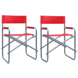 Director's Chairs 2 pcs Steel Red 47919