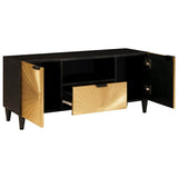 TV Cabinet Black and Gold 105 x 33 x 46 cm Engineered wood 4017842