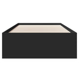 Bed Frame without Mattress Black 90x190 cm Single Engineered Wood 3295703