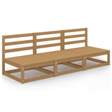 Garden 3-Seater Sofa Honey Brown Solid Pinewood 3075302